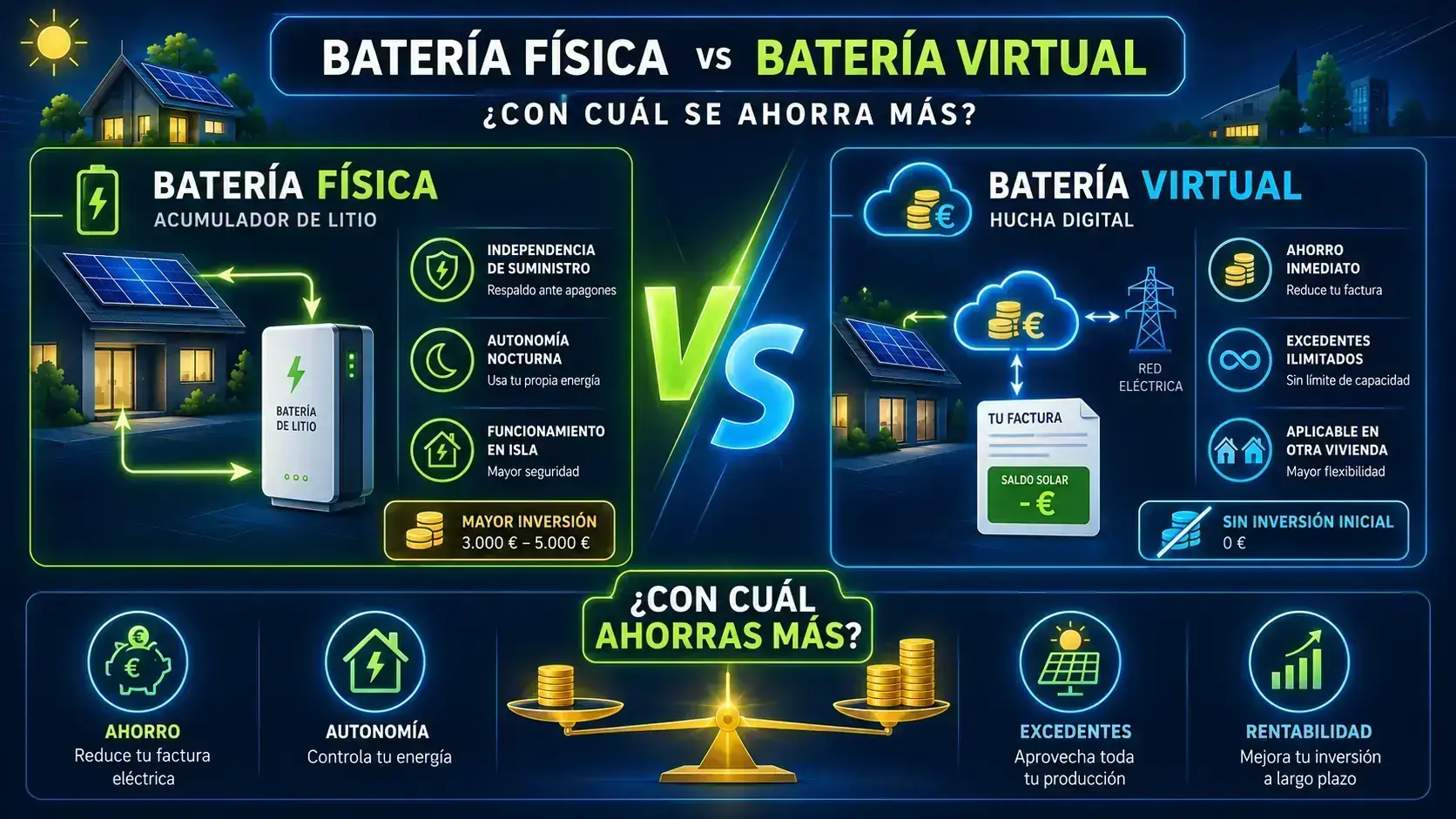 bateria fisica o bateria virtual en energia solar