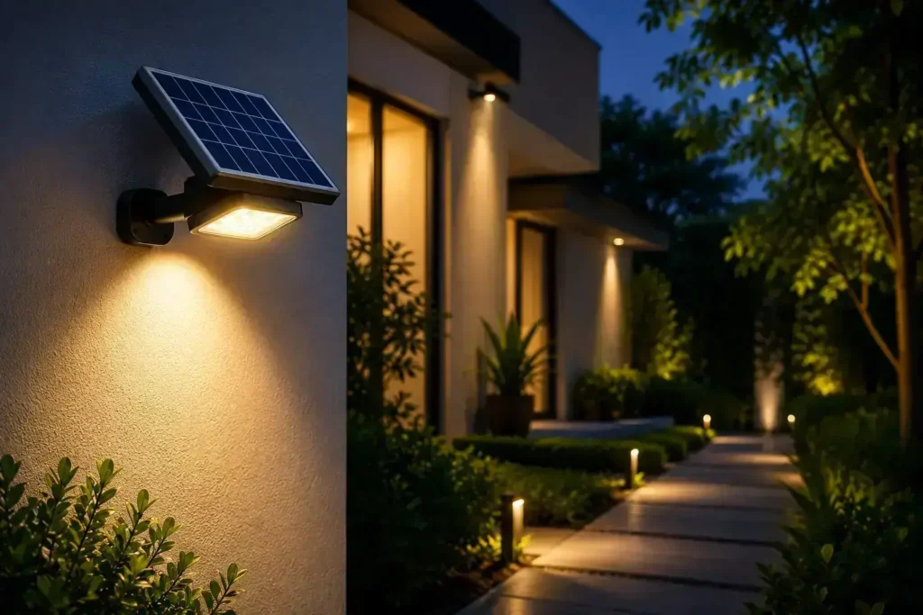 como funcionan lamparas solares exterior